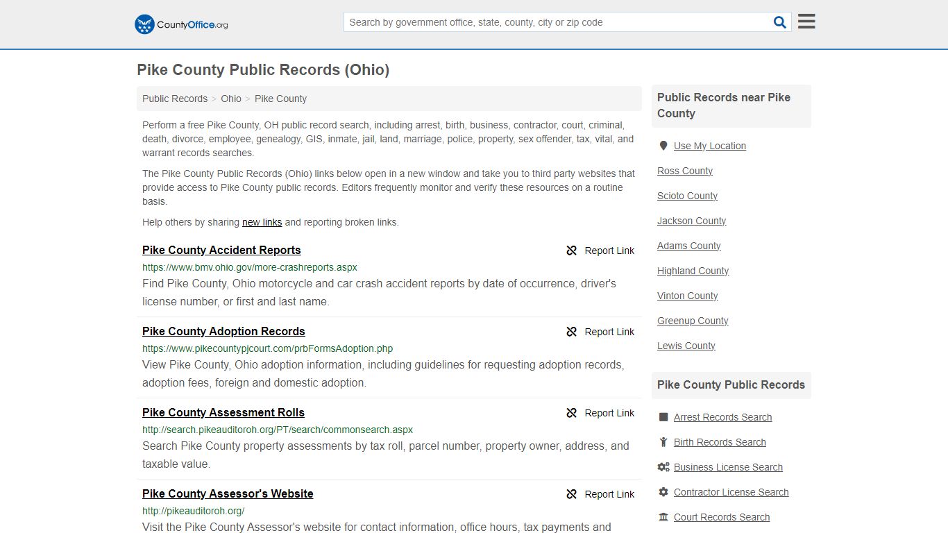 Pike County Public Records (Ohio) - County Office